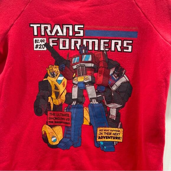 Transformers Autobots Red Raglan Sweater. 2013 Bumble Bee Optimus Prime Jazz - Picture 3 of 6